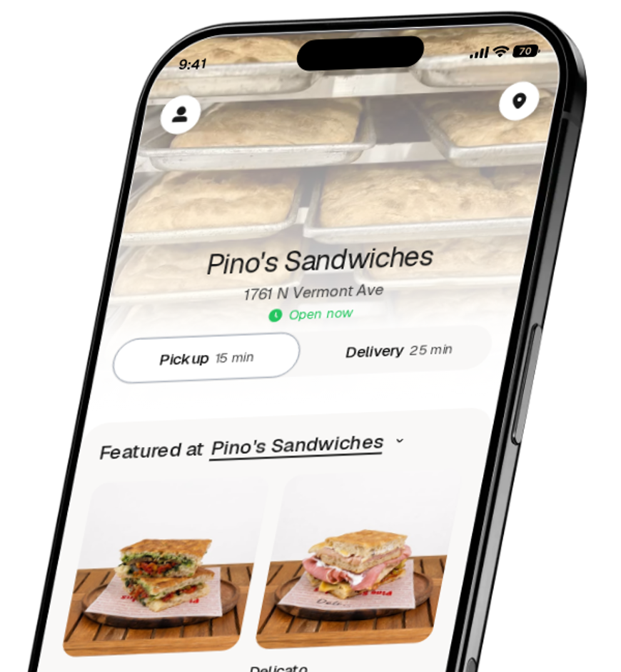 Pino's Sandwiches app preview
